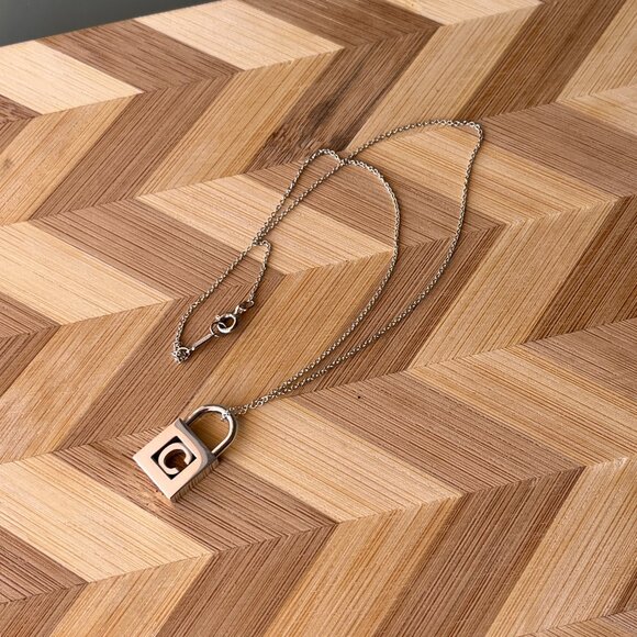 Vintage Tiffany & Co C Padlock Charm w/ Chain - Picture 8 of 13